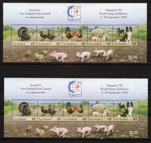 Z4560 JL Stamps 2 1995 new zealand mnh s/s #1302a farm animals