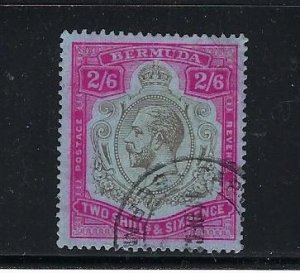 BERMUDA SCOTT #50 1910-24 GEORGE V - 2/6 SHILLING (WMK 3) USED