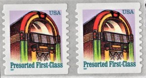 US 2912B MNH VF 25 Cent Jukebox Presorted Die Cut 9.8 Pair