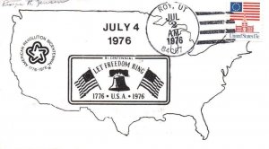 USA BICENTENNIAL TOUR SCARCE PRIVATE CACHET SIGNED BY P.M. AT ROY, UT JUL 2 1976