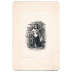 Indian Maiden, Vignette Die Proof on india on card, 1870