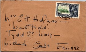 1935 NYASLAND SINGLE JUBILEE TO ENGLAND ( Postal History ), 1935, Stamp has d...