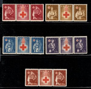 CROATIA SC# B20-24 PAIRS W/LABELS FVF/MOG