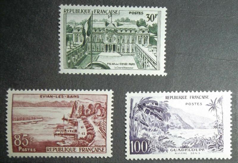 FRANCE Scott #907-909 MInt NH - 1959 Views Set Free US Shipping