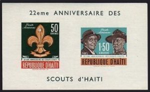 Haiti C195a,lightly hinged. Scouting,22th Ann.1962.Lord and Lady Baden-Powell.