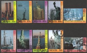 Nevis Sc# 507-516 SG# 443/52 Used 1986 Statue of Liberty 