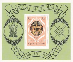 Maldive Islands # 909, Royal Wedding Souvenir Sheet, Mint NH, 1/2 Cat.