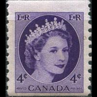 CANADA 1954 - Scott# 346 Queen Coil 4c NH