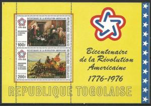 1976 Togo Scott C283a Overprint on 2ooth Anniversary US Revolution MNH