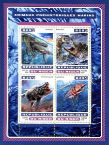 A8367 - NIGER - ERROR MISPERF Stamp Sheet -2016 MARINE MAMMALS Prehistorics