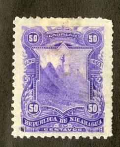 NICARAGUA 56 USED SCV $4.00 BIN $1.75 MOUNTAINS