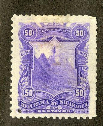 NICARAGUA 56 USED SCV $4.00 BIN $1.75 MOUNTAINS