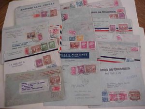 COLOMBIA   40 SMALL COVERS 1940's  T O ARGENTINA