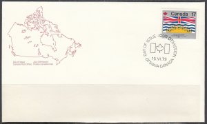 Canada Scott 826 FDC - Provincial Flag, British Columbia