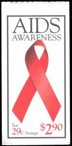 US Scott # 2806a BK213 29¢ Aids Awareness Booklet