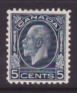 Canada-Sc#199- id9-unused hinged og 5c KGV Medallion-1932-