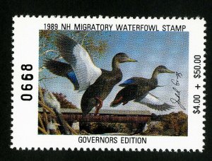 US Duck New Hampshire Stamps # 7b XF Governors edition OG NH Scott Value $67.50