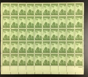  929   Iwo Jima.   WWII  battle.  3 cent stamps.  Sheet of 50.   Issued in 1945.