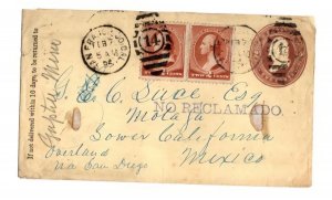 US  ENTIRE WITH #210 x2 SAN FRANCISCO TO MOLAJA MEXICO LOWER CALIFORNIA 1885
