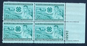 (SB10b) US: 3 cents stamp block