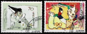 Switzerland 2002, Sc.#1121-2 used  Europa (C.E.P.T.)-Circus