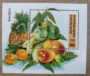 Togo 1996 Fruits MS, MNH. Scott 1749, CV $5.25. Food