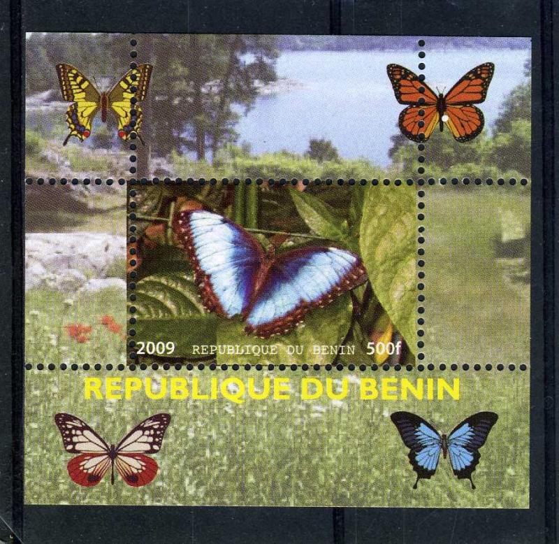 Benin 2009 Butterflies Deluxe s/s Perforated mnh.vf #1