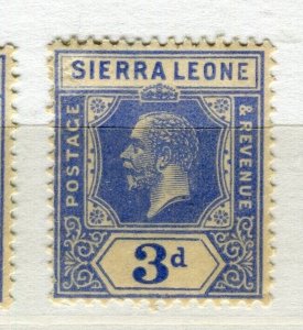 SIERRA LEONE; 1912-20 early GV issue fine Mint hinged Shade of 3d. value