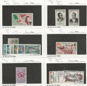 Mali, Postage Stamp, #1-9, 13-15, 61-64 Mint LH, 1959-64, JFZ 