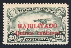 Mexico CO16, hinged. Mi D176. Air Post Official, 1931. Plane over Mexico City.