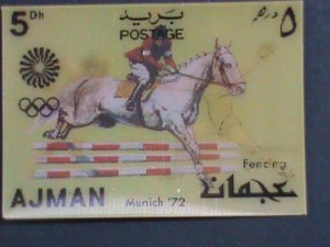 ​AJMAN- 1972-OLYMPIC GAMES MUNICH'72 MNH 3-D STAMP VERY FINE PLEASE WATCH