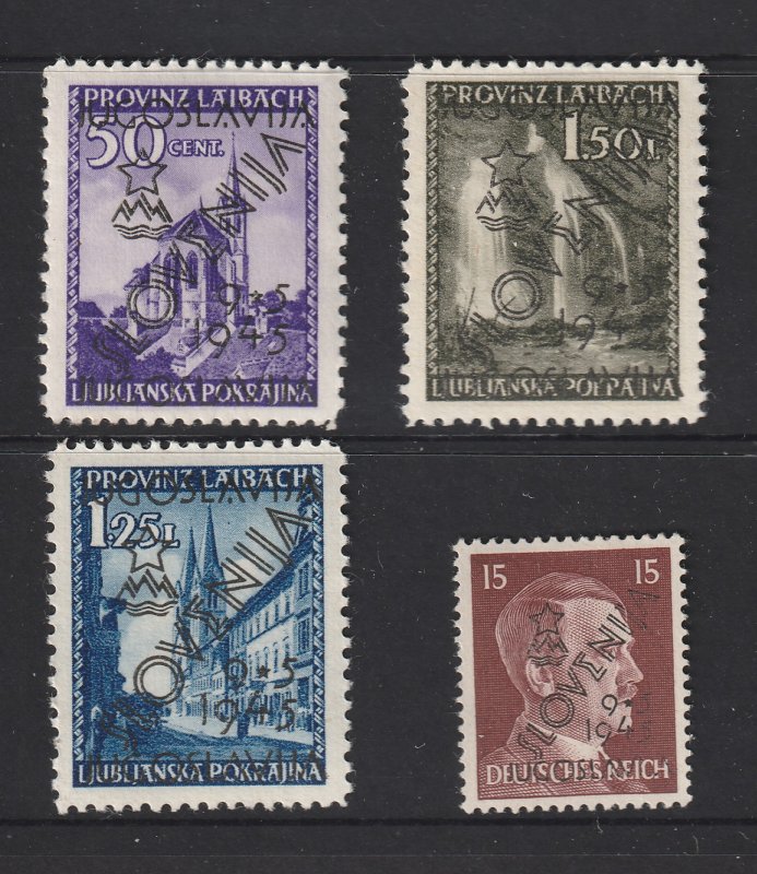 Laibach (Slovenia) x 4 MH from 1945 Yugoslav Occupation