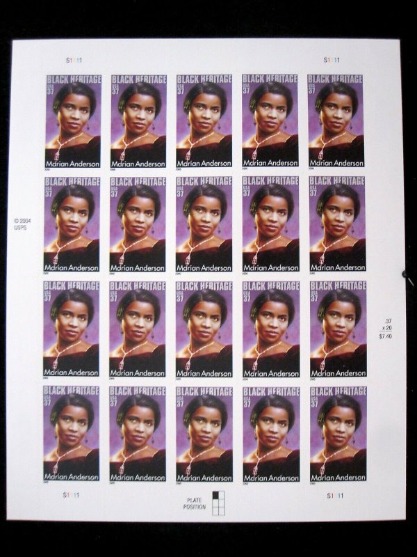 US - SCOTT# 3896 - PANE 20 - MNH - CAT VAL $17.00