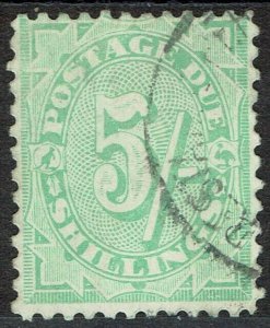 AUSTRALIA 1908 POSTAGE DUE 5/- WITH STROKE USED 