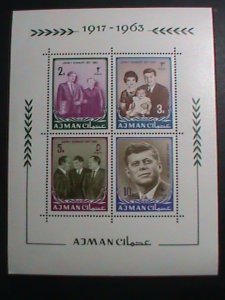 AJMAN STAMP 1964 SC#26a :JOHN F. KENNEDY & CAROLINE RARE MNH: S/S SHEET VF