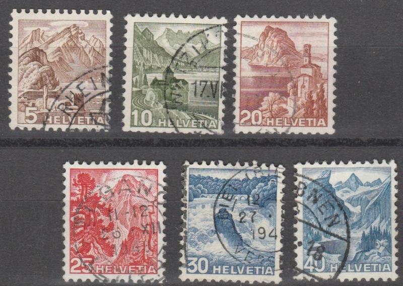 Switzerland stamps, Scott# 316-321, used set of 7 stamps, M311