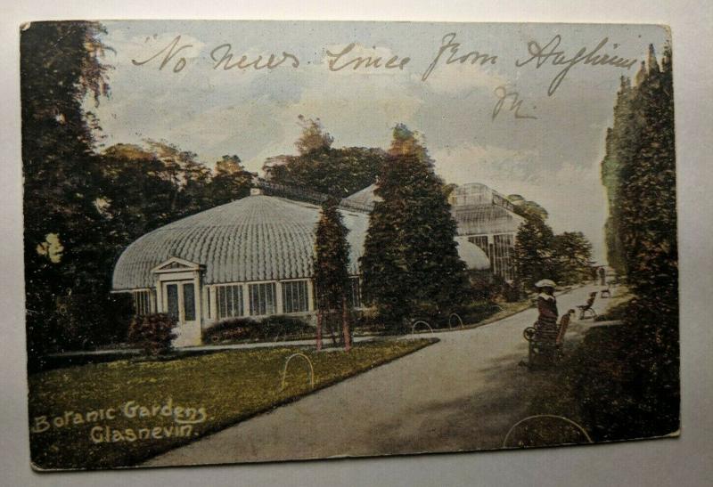 Vintage 1917 Botanic Gardens Glasnevin Lusk Ireland Real Picture Postcard Cover