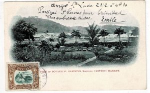 St. Lucia 1906 Castries cancel on postcard to France