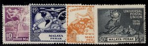 MALAYSIA - Perak GVI SG124-127, 1949 ANNIVERSARY of UPU set, FINE USED. Cat £10.