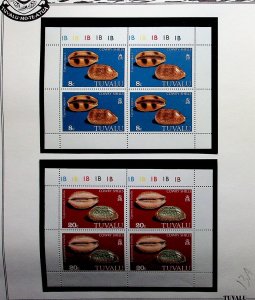 TUVALU Sc 129-32 NH MINISHEETS OF 1980 - SEA SHELLS - (AF24)