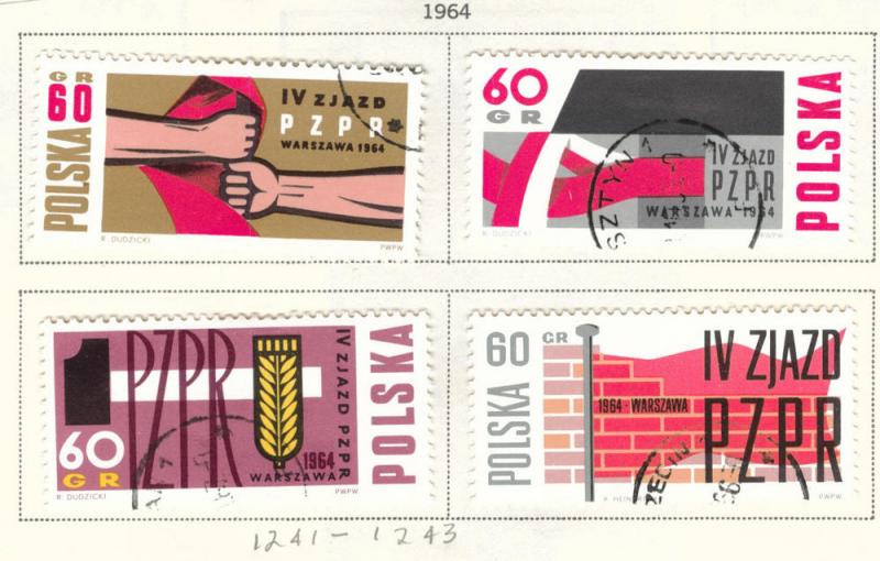 Poland Scott 1240-1243 Used CTO  stamp set