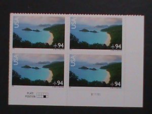 ​UNITED STATES 2008 SC#C144 TRUNK BAY-ST. JOHN, VIRGIN ISLANDS MNH PLATE BLOCK