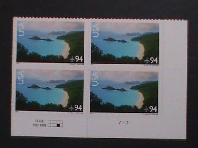 ​UNITED STATES 2008 SC#C144 TRUNK BAY-ST. JOHN, VIRGIN ISLANDS MNH PLATE BLOCK