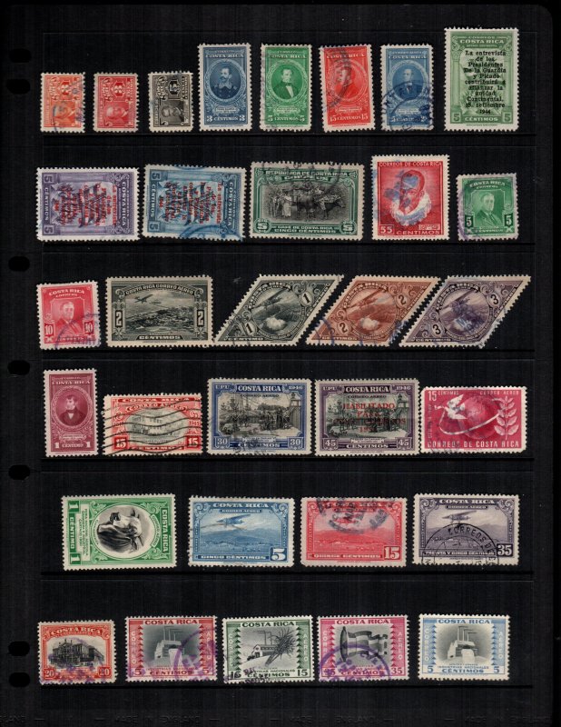 Costa Rica  32  different used and mint hinged