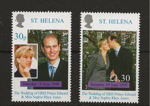 thematic Royal Wedding, St Helena  Edward-Sophie 1999 set of 2 sg.783-4 MNH