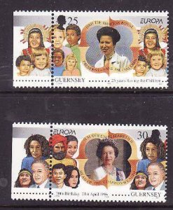 Guernsey-Sc#564-5- id9-unused NH set-QEII-Europa-Women of Acheivement-1996-