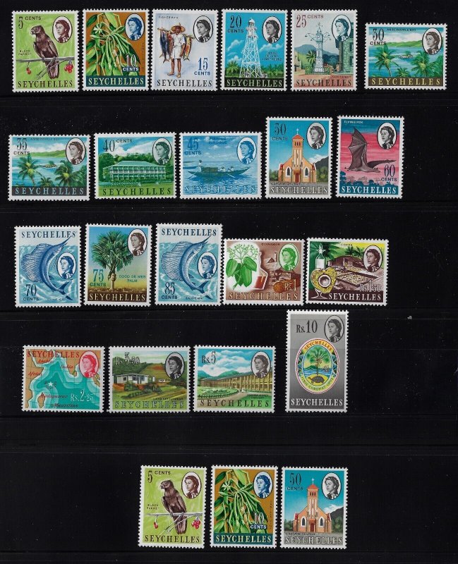 Seychelles  QEII pict. set compl., sg196-212+233-237/sc198-212++. MNHCV £79(a654