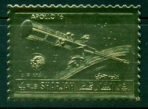 Sharjah 1972 Mi#1058A Space Achievement, Apollo 16 Gold Foil embossed MLH