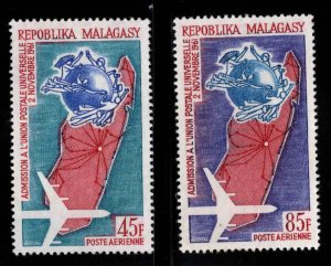 Madagascar Malagasy Scott C76-C77 MH*  UPU Airmail stamp set