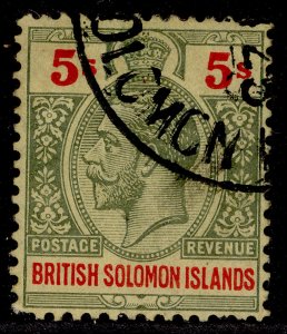 BRITISH SOLOMON ISLANDS GV SG36a, 5s green & red/orange-buff, USED. Cat £85.